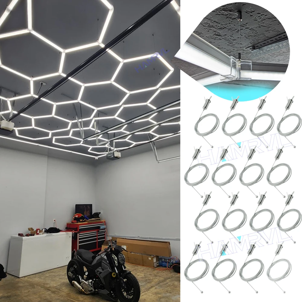 Honeycomb Light Accessories Kit – LED Tubes, Connector Corners (X/L/V/T/Y/I), Cable Options (US/EU/Universal), Suspension Kit