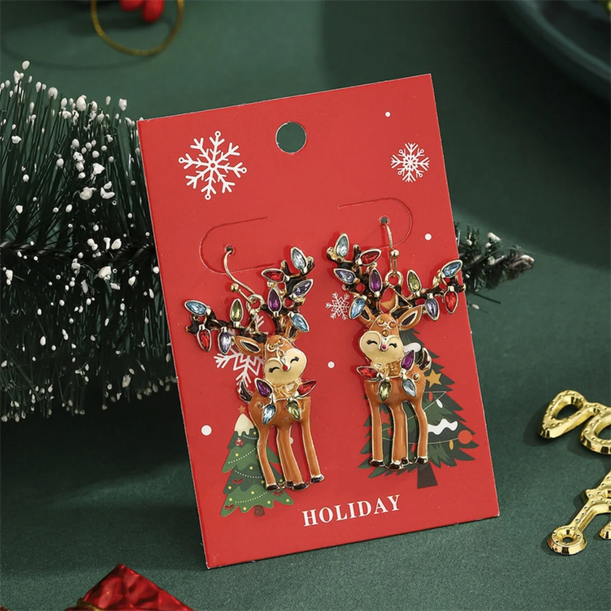 Weihnachten Ohrringe Imitation Perle Strass Santa Claus Rentier Acryl Baum Tropfen Ohrring Urlaub Schmuck Geschenk Für Frauen Männer