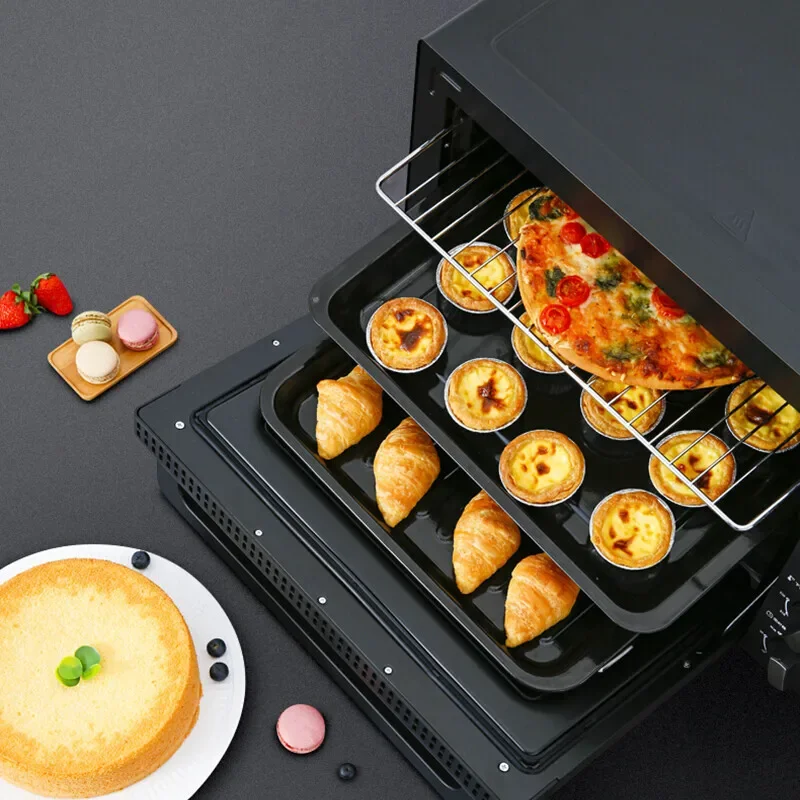 Electric Oven for Household Use with Independent Temperature Control Rotating Barbecue on 42L Upper and Lower Tubes Pizza Oven