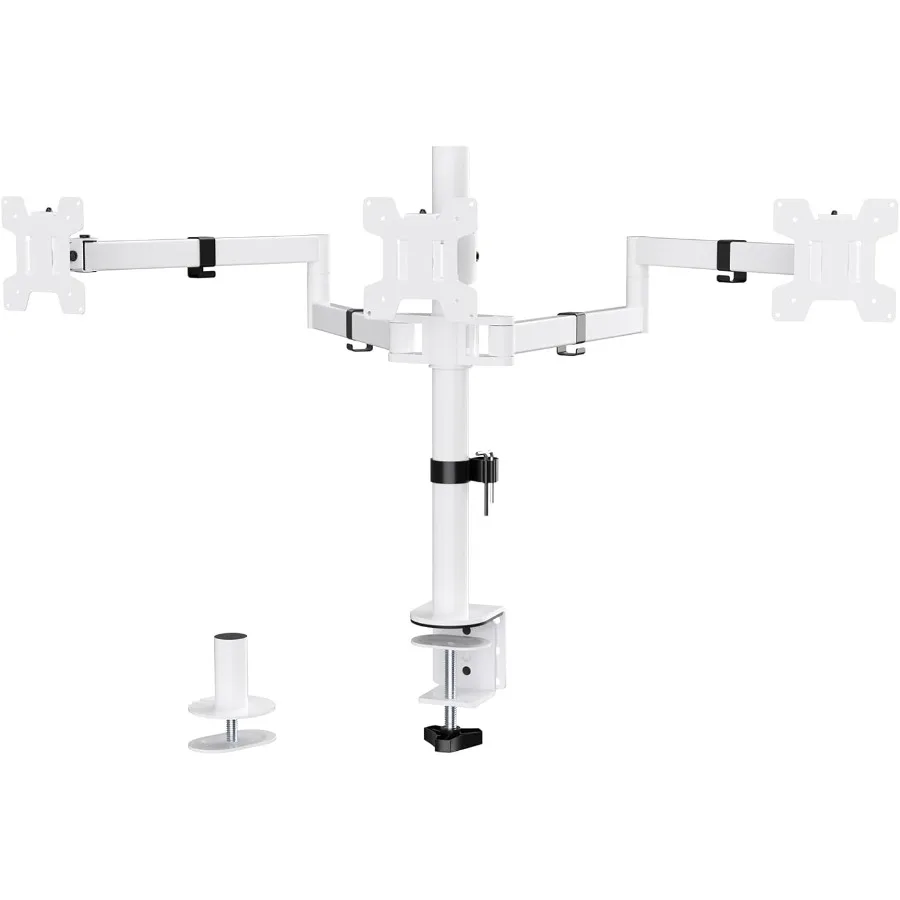 

Triple Monitor Mount for Desk Setup with Adjustable Tilt Swivel and Rotation Features Supports Three Screens up to 27 Inches 13