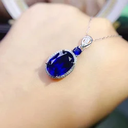 Pendant 925 Silver High-grade Gem Sapphire Pendant women's Fire Color Super Good free shipping jewelry Certified Boutique