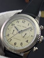Retro cream dial, luminous diving style, automatic multifunctional men's watch, calendar, day of the week, rotating circle desig