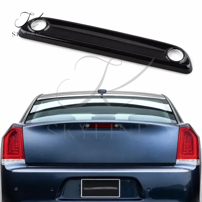 Car Rear Brake High Light Panel Cover Trim Bezel Fit For Chrysler 300 2022 2021 2020 2019 2018 Black