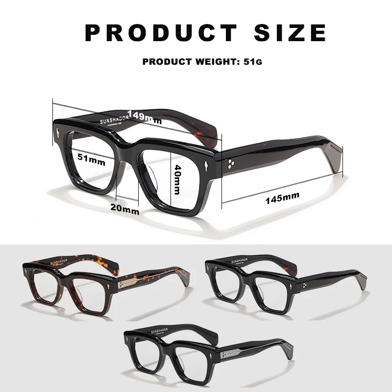 Thick Tortoise Square Retro Designer Acetate Glasses Frames Brand Optical Eyewear for Men Women Myopia Reading Eyeglasses