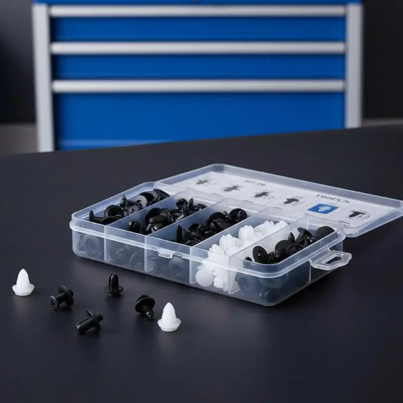 100Pcs Car Clip 6 Size Auto Interior Plastic Bumper Clips Rivets Fasteners Push Type Pin Retainer Trim Kit With Fastener Remover