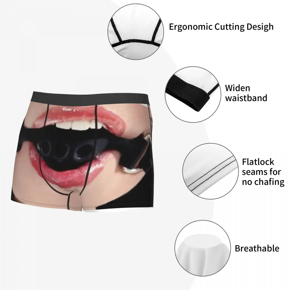 BDSM Discipline Dominance Submission Sadism Masochism BALL GAG FACE S GIFT Underpants Panties Man Underwear Shorts Boxer Briefs