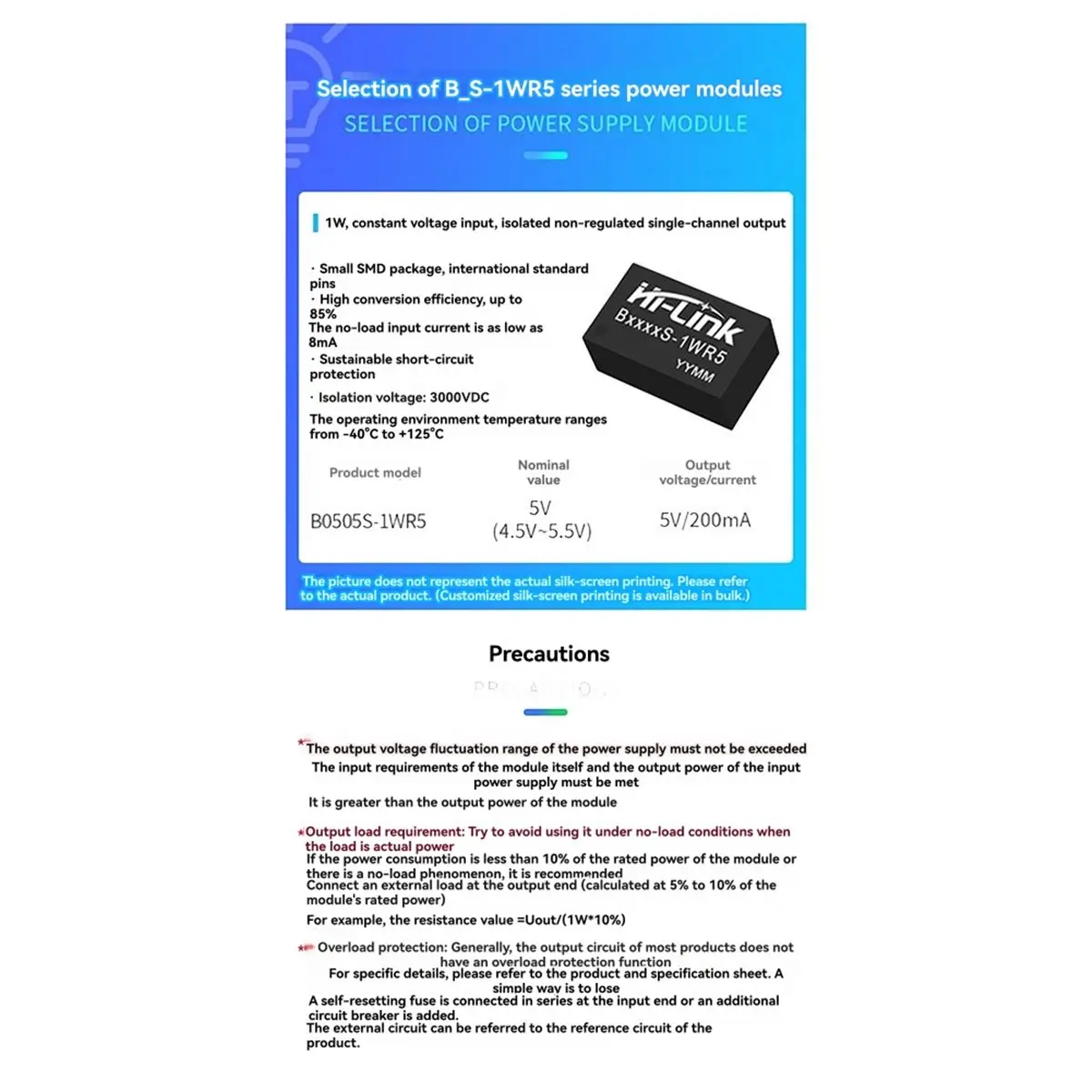 AT21-Multi-Voltage 5V DC DC Converter Power Module 10Pcs B0505S-1WR5 1W 85% Efficiency