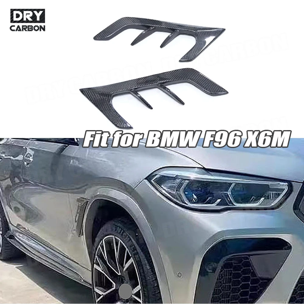 

Carbon Fiber Car Side Fender Canards Splitters Emblem Badge Trims FRP Body Kits Accessories for BMW F96 X6M 2019-2022