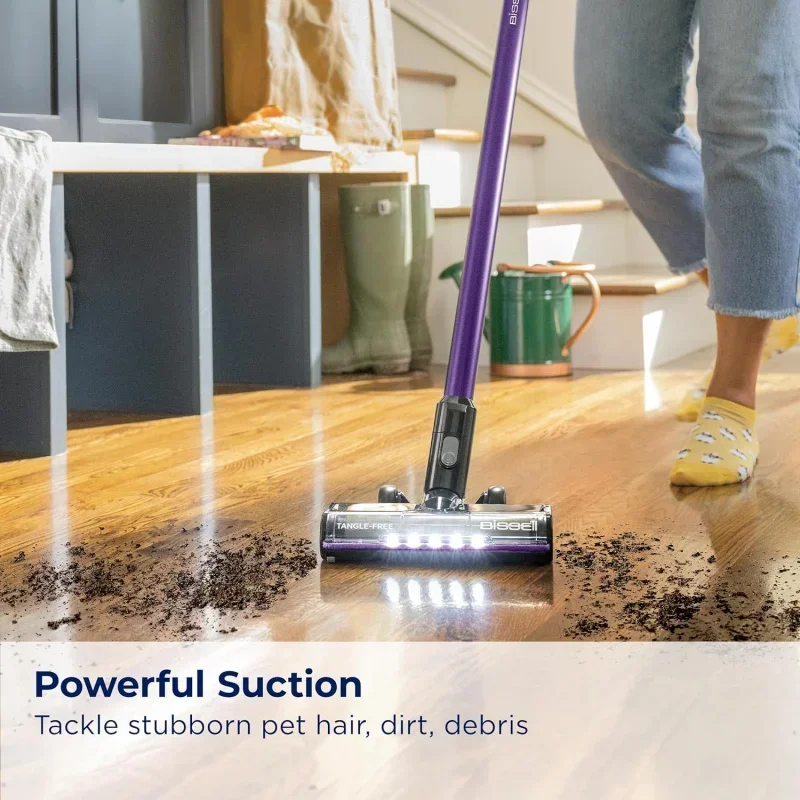 QWABISSELLS CleanView XR Pet 300w Lightweight Cordless Vacuum w/ Removable Battery,40-min runtime,Deep-Cleaning Furbrush & Tan