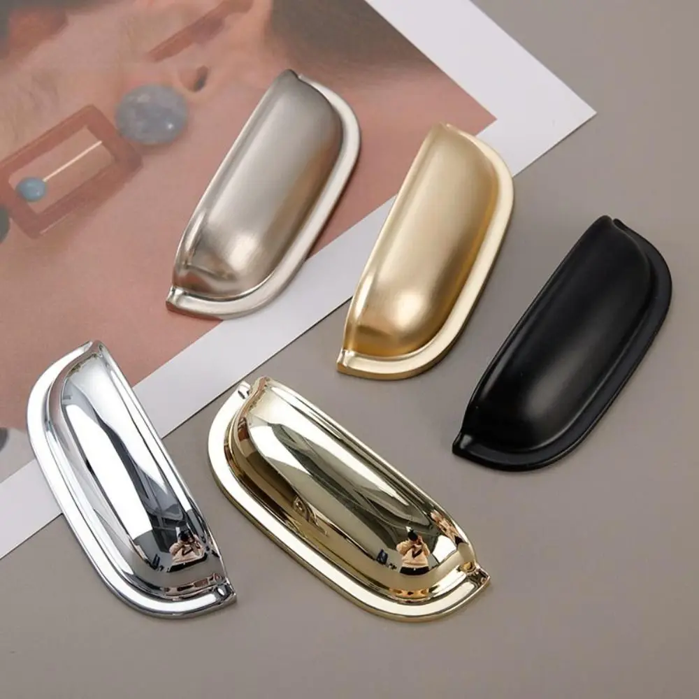 

Light Luxury Zinc Alloy Shell Pull Handles Single hole Semicircle Cabinet Door Pulls American Style Brass Dresser Knobs Kitchen
