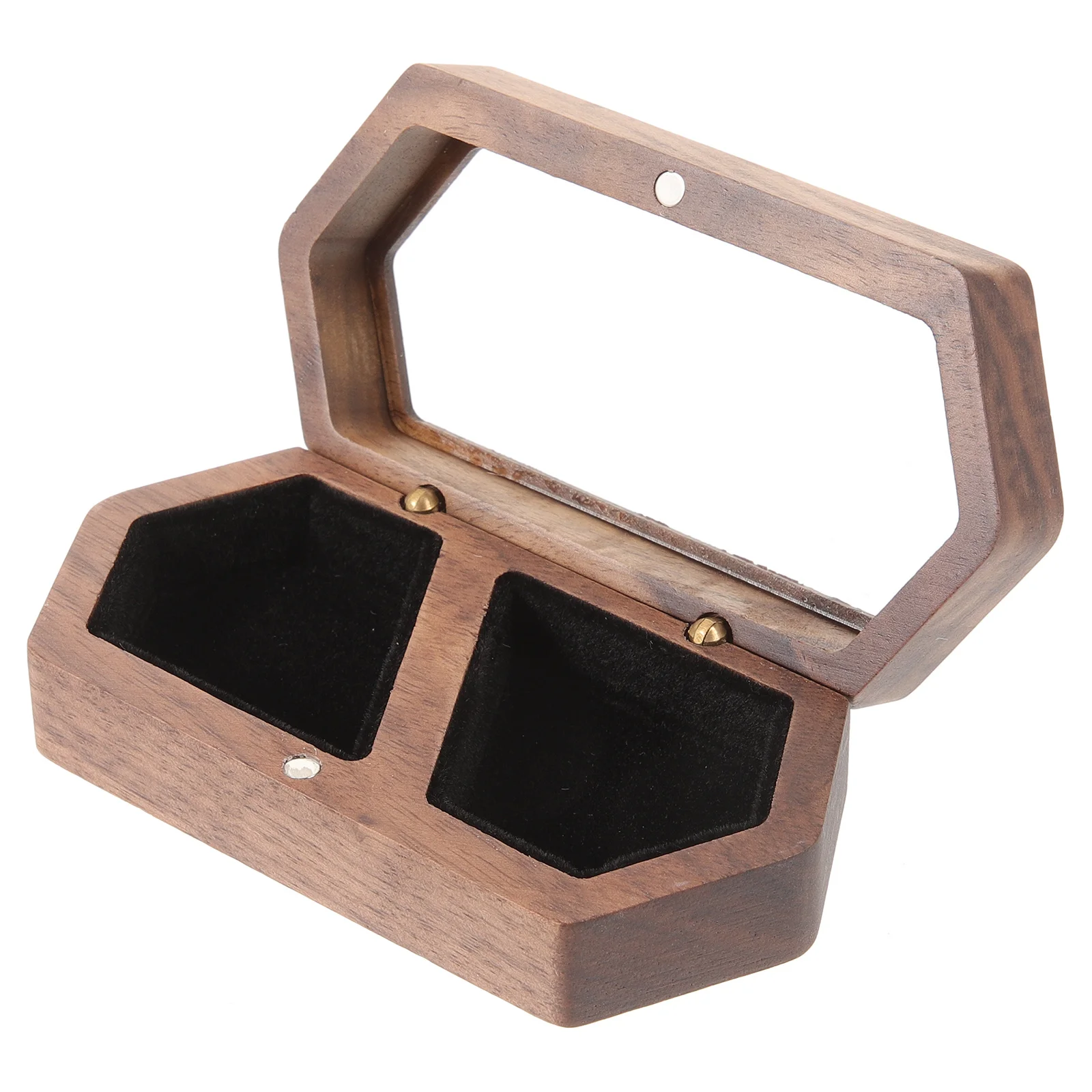Wooden Ring Jewelry Box Large Capacity Ring Holder Wedding Engagement Display Case Jewelry Box for Rings Bridal Shower Gift