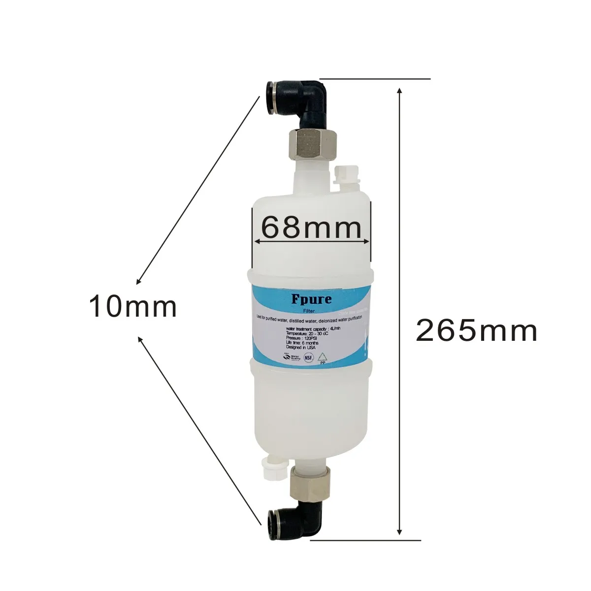 2 Pack of Diode Laser coolant water filter For 808nm Diode Laser Machine Cooling, include Connectors with 10mm tube OD