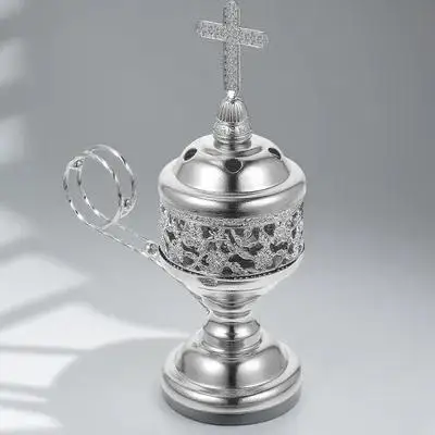 

1pc Mini Arab Style Metal Incense Burner Portable Vintage Censer For Home Office Yoga Aromatherapy Furnace Cone Holder Desktop
