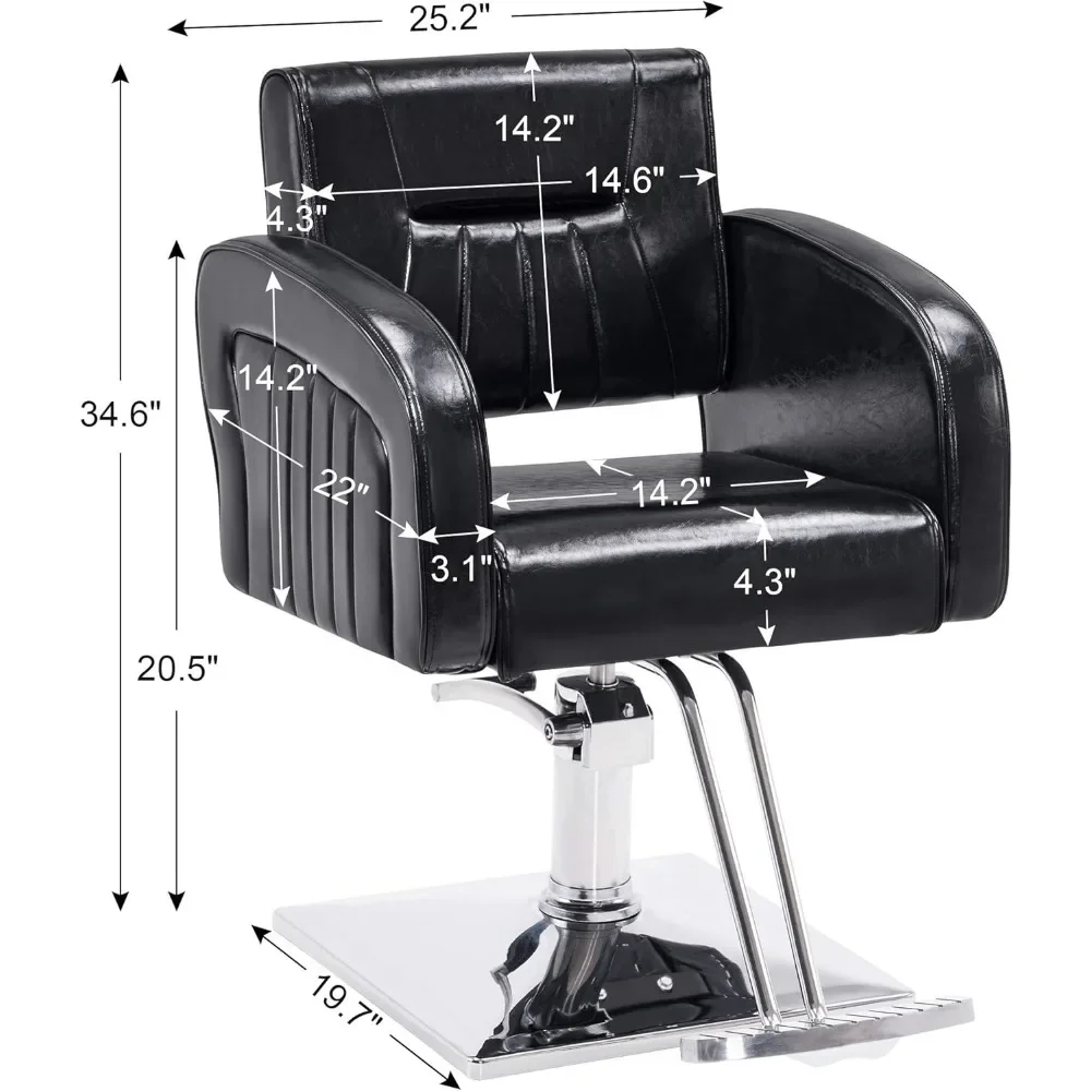 Chaise de salon pour coiffeur, chaise de barbier hydraulique relevable tout usage, équipement de spa de beauté, chaises de barbier commerciales