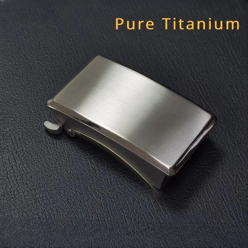 New 35mm Pure Titanium Buckle for Men Trigger Internal Wear Automatic Non-Allergic Non-Rust High Elasticity Men's Belt Buckle