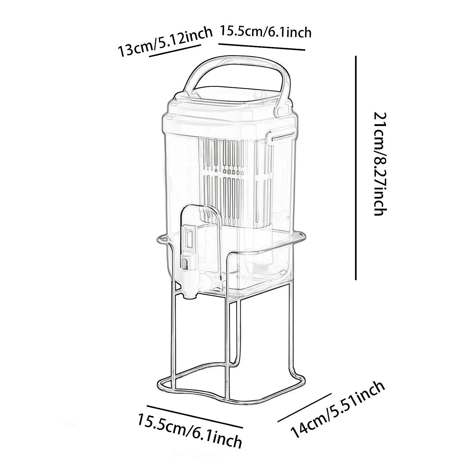Beverage Dispenser Tap Equipped Cold Water Jug for Table Fruit Tea