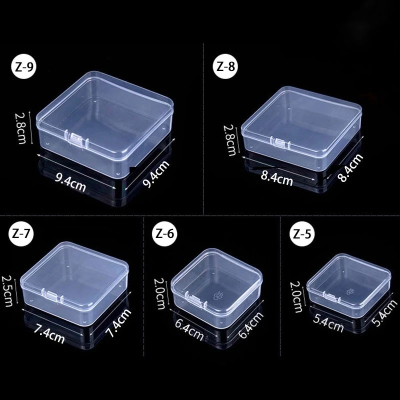 Mini Boxes Rectangle Clear Plastic Jewelry Storage Case Container Packaging Box for Earrings Rings Beads Collecting Small Items