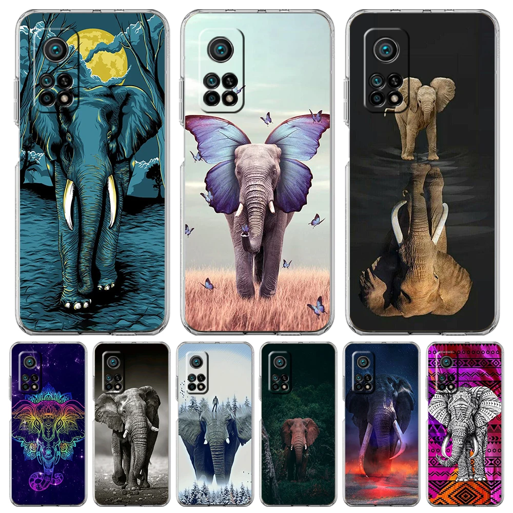 Elephant Transparent Phone Case for Xiaomi Mi 11 Ultra 12 11T 11X 11i Lite Poco X3 X4 NFC F3 GT M4 Pro 5G Soft Shell Fundas Bag