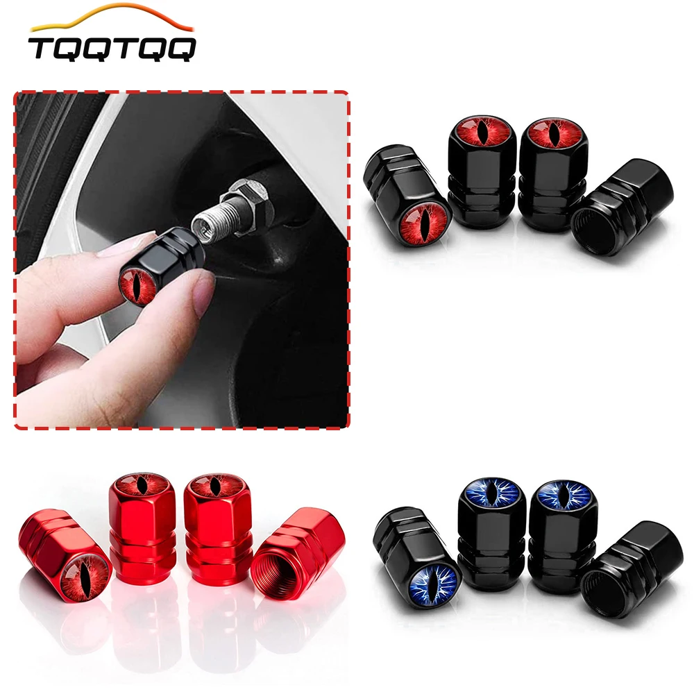 4PCS Tire Valve Stem Caps, Metal with Rubber Ring, Dust Proof Cover Universal Fit for Cars, SUVs, Bike and Bicycle, Trucks