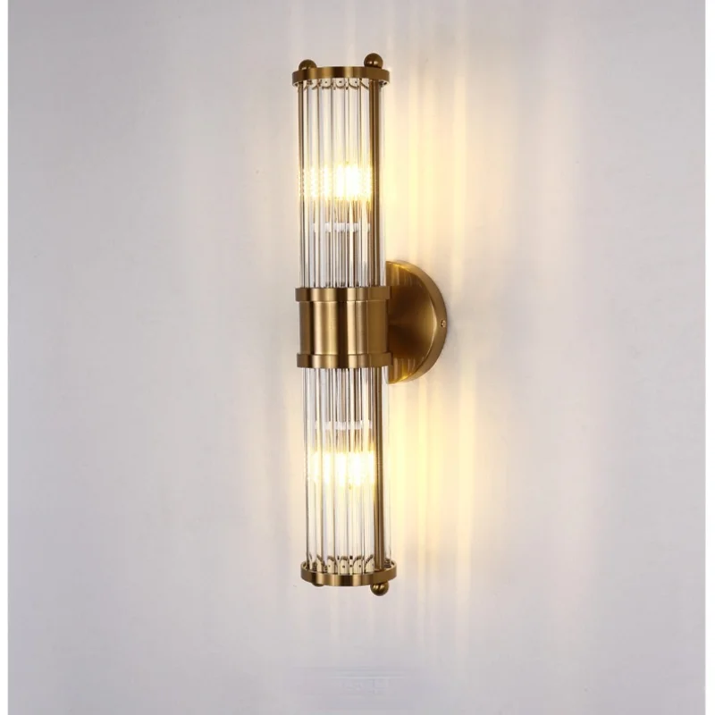 

Luxury Crystal Wall Lamps for Living Room Bedroom Bedside Sconce Lighting Decoration Home Bedside Light Gold Glass Rod Aisel E14