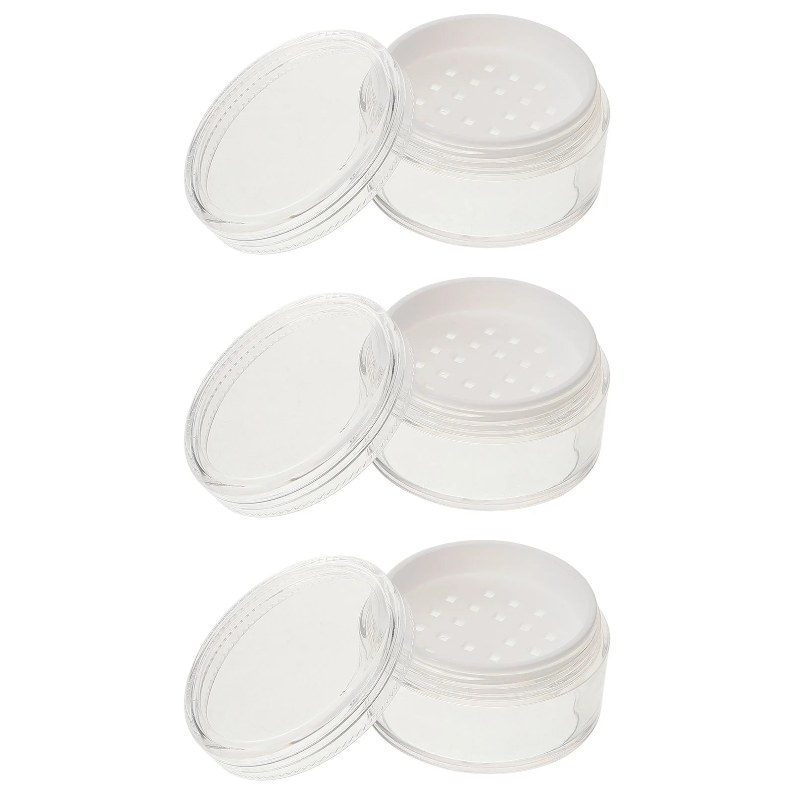 3 Pcs Portable Powder Case with Puff Makeup Container Travel-friendly for Easy-to-carry Loose Storage