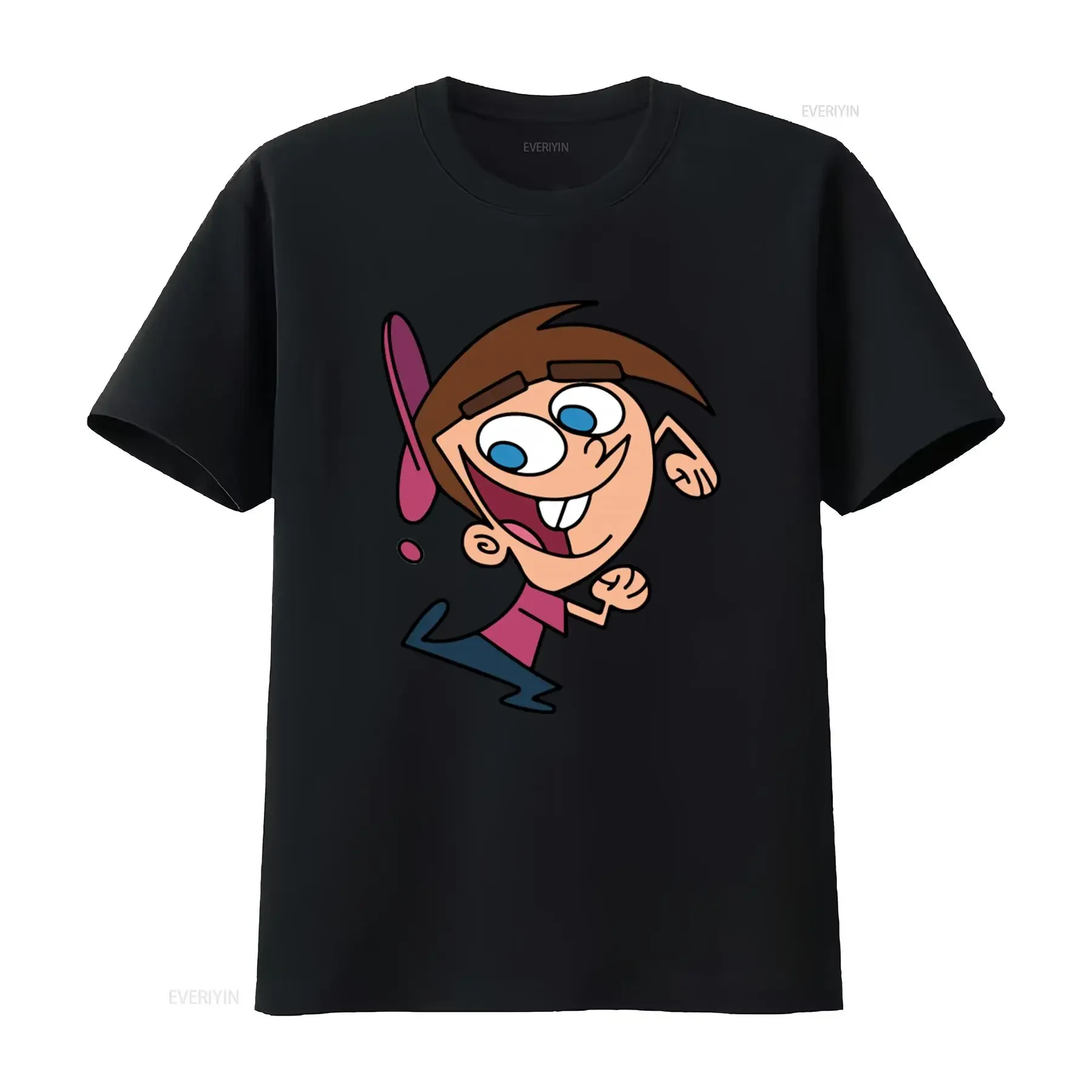 Timmy Turner The Fairly Oddparents Print T Shirt Casual Cool vintage Washed Versatile Soft streetwear Breathable Slightly