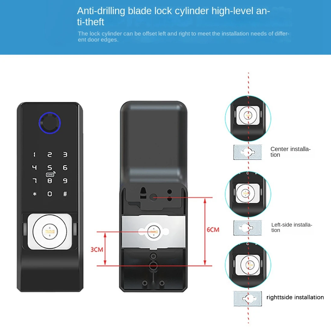 Waterproof Tuya Wifi Smart Door Lock Digital Password Double Fingerprint Electronic Rim Lock For Outdoor Iron Gate Door