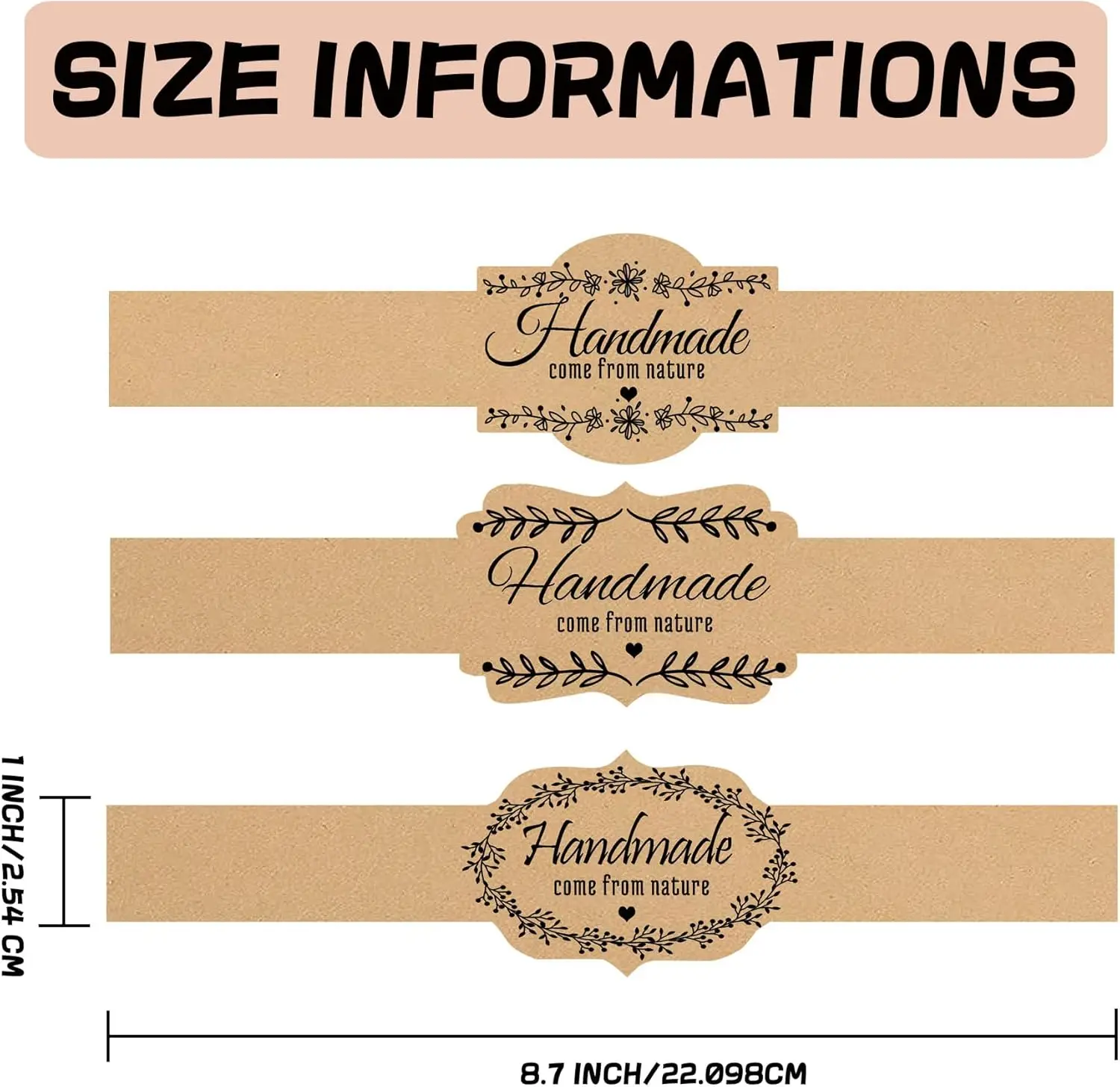Etiquetas de jabón Kraft marrón, 120 Uds., etiquetas de envoltura de jabón hechas a mano, fundas de papel para jabón, cinta de cubiertas para suministros de embalaje de jabón casero