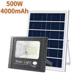 500W LED Solar Light Powerful IP67 Waterproof Outdoor Garden Solar Reflector Spotlights with Remote Control 4000mAh Solar Lamps