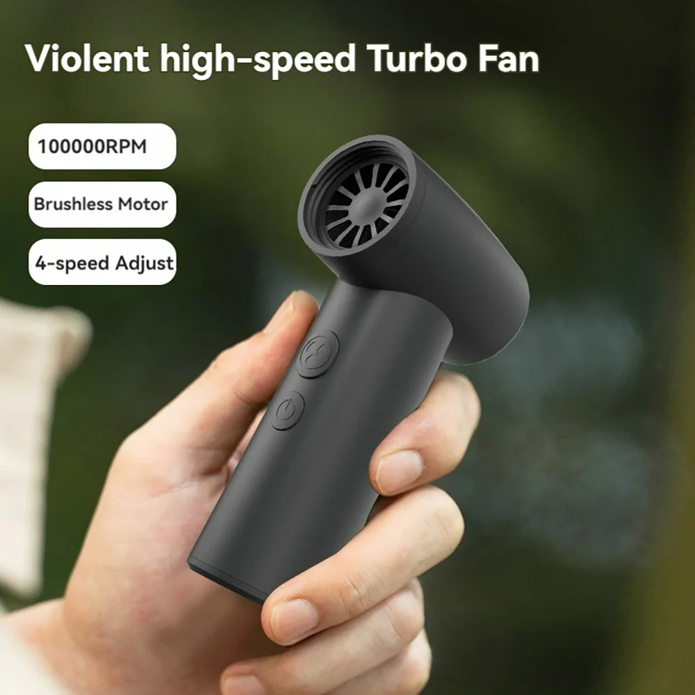 100000RPM Brushless Cordless Mini Turbo Jet Fan Air Compressor Duster Inflator Violent Blower Wireless Rechargeable Blower