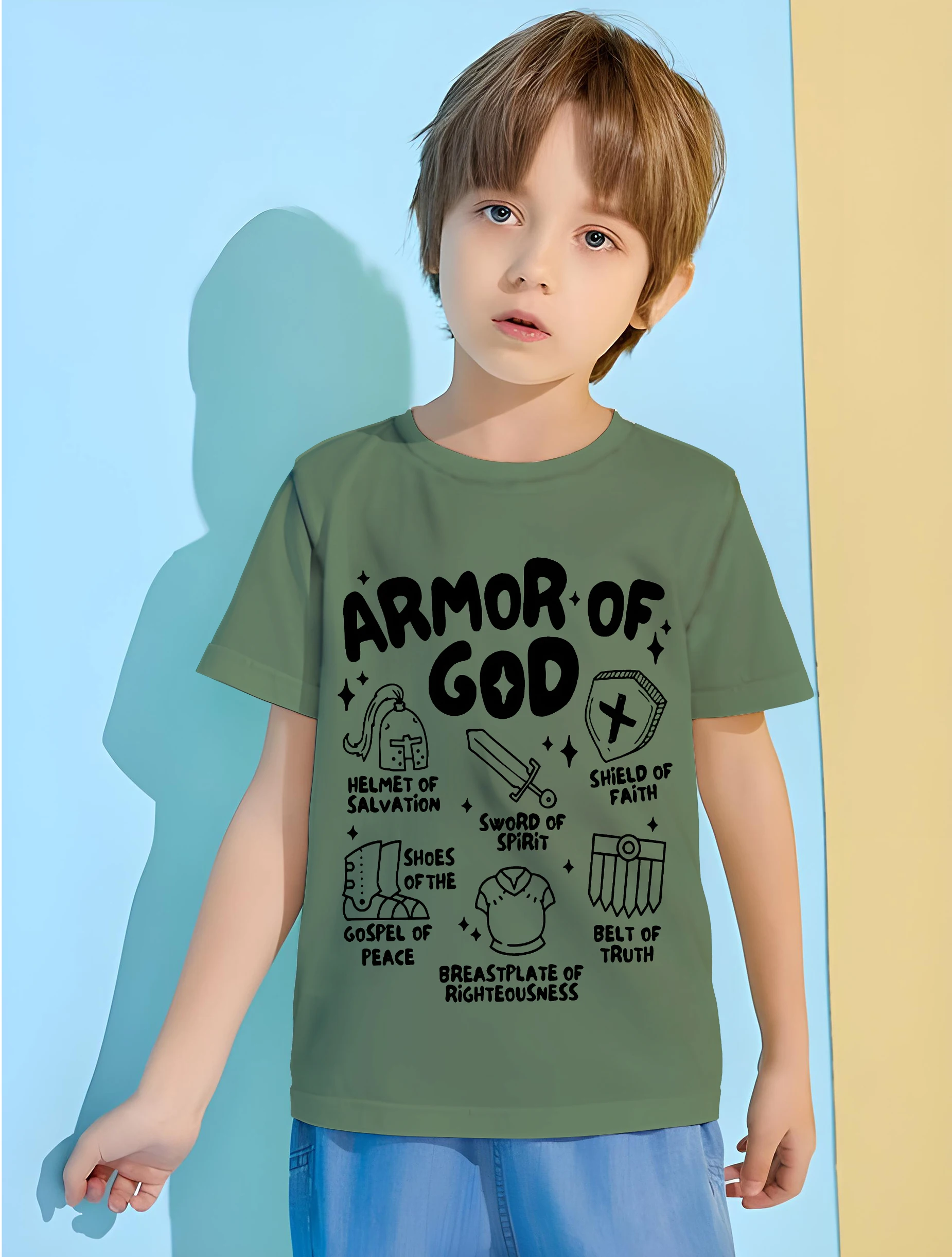 

Knight Armor Baby Boys Clothing Children's T-shirts for Children Summer Clothes T-shirt for a Boy Clothes 8 to 10 Years Male