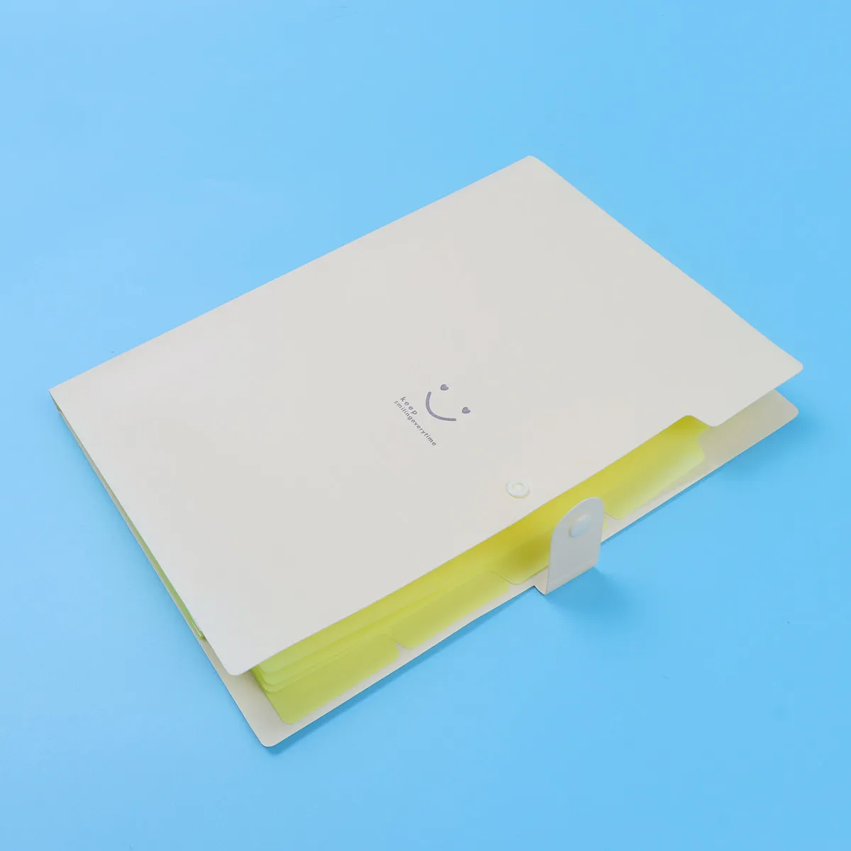 

5-Pocket Expanding File Folder A4 Size Premium Plastic Accordion Document Organizer with Snap Button Closure for Office School