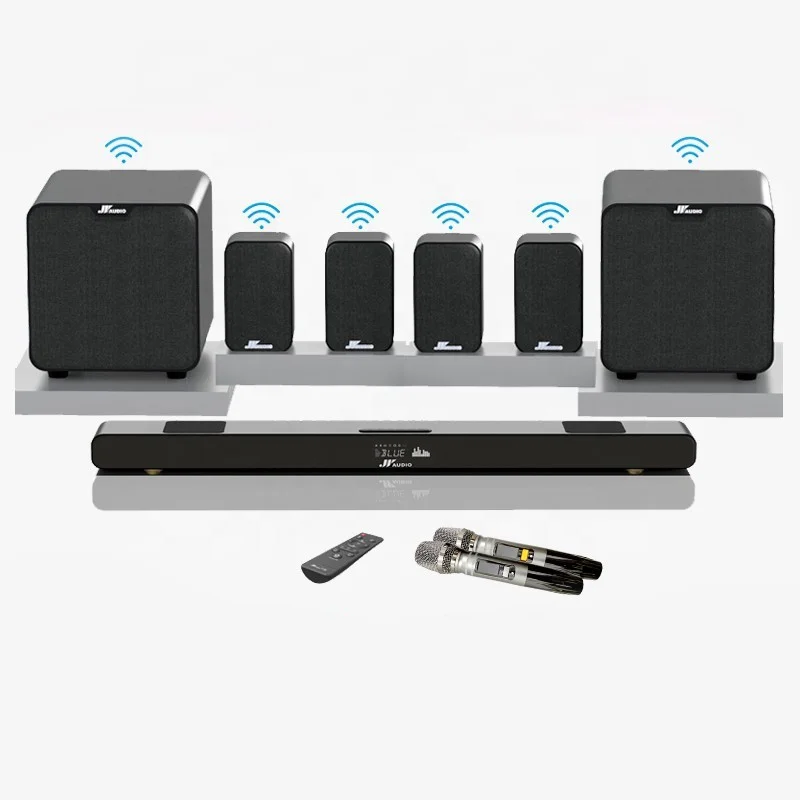 

Home Theater System 7.2 Surround Sound Wireless Soundbar with Wireless Subwoofer and Remote Control