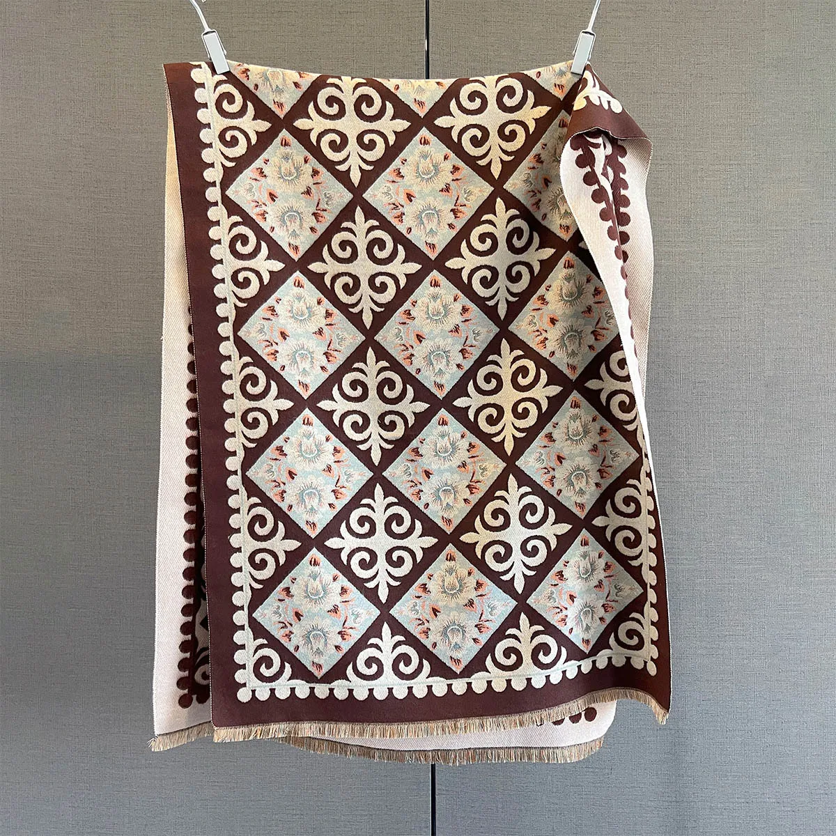 Neue Mode Winter Duplex Druck Kaschmir Schal Frauen Hohe Qualität Verdicken Wrap Schal Damen Pashmina Jacquard Schals Luxus – Detail 12