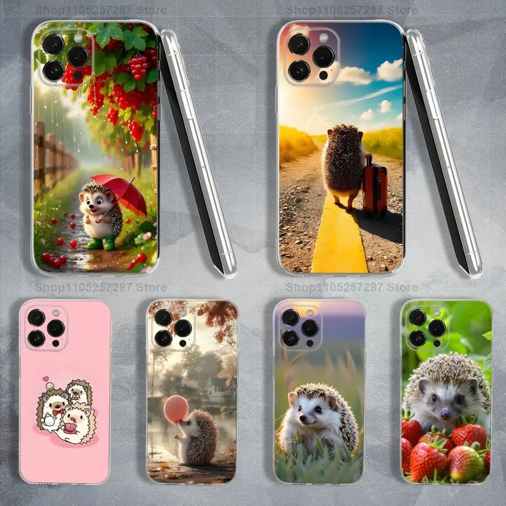

Cute Cartoon Hedgehog Case For iPhone X,14,16,Mini,XS,SE,12,15,Pro,17,Plus,11,Max,13,XR,Transparent Soft Cover