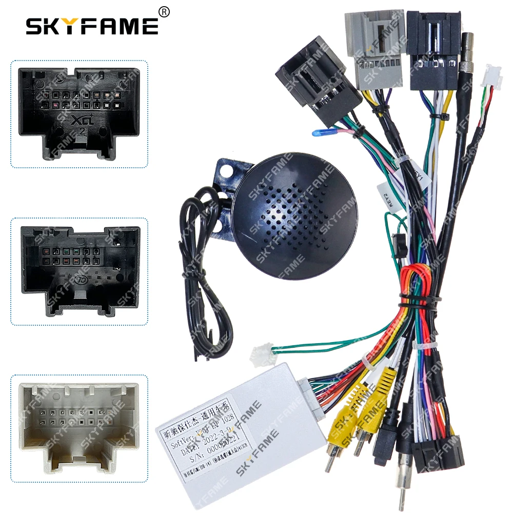 SKYFAME Car 16pin Wiring Harness Adapter Canbus Box Decoder Android Radio Power Cable For Buick Enclave GMC Sirria Cayon