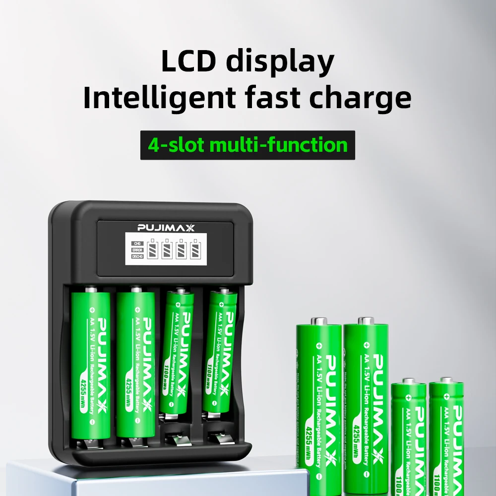 

PUJIMAX 1.5V Lithium Battery Charger Fast Charging Rechargeable Battery For Hunting Camera Remote Control Mouse Smart Door ﻿