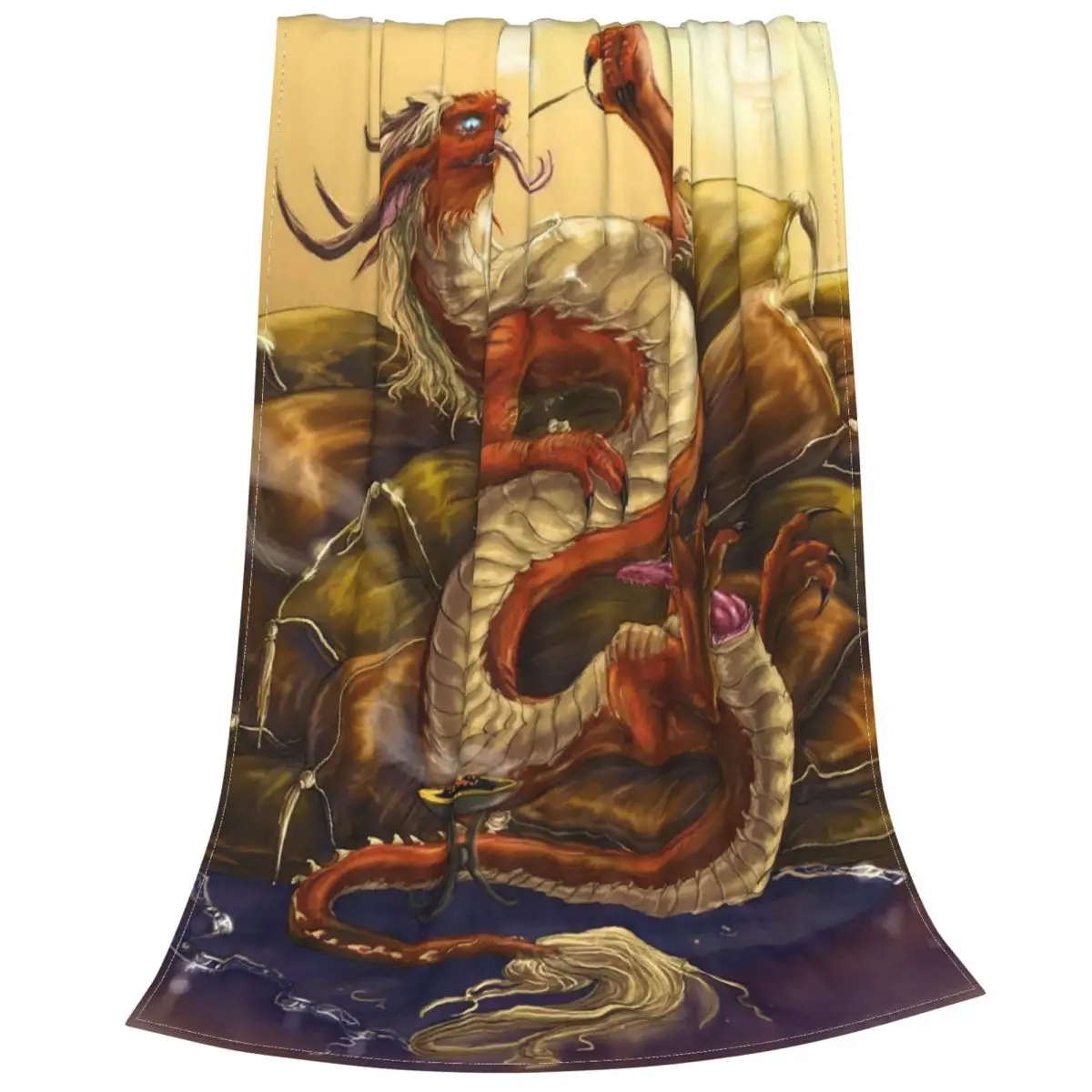 Legend Chinese Dragons Blankets Velvet Spring/Autumn Zodiac Myth Animal Breathable Soft Throw Blanket for Home Outdoor Rug Piece