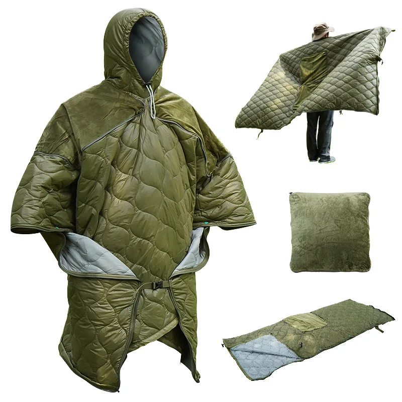 

Sleeping bag outdoor cloak wearable sleeping bag adult autumn and winter multifunctional cold protection warm cape camping tent