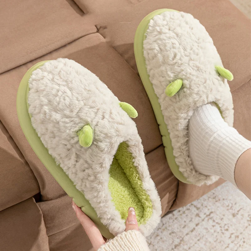 

Милые плюшевые тапочки на мягкой подошве, женские зимние милые тапочки с толстой подошвой, женские домашние теплые нескользящие домашние туфли, женская обувь