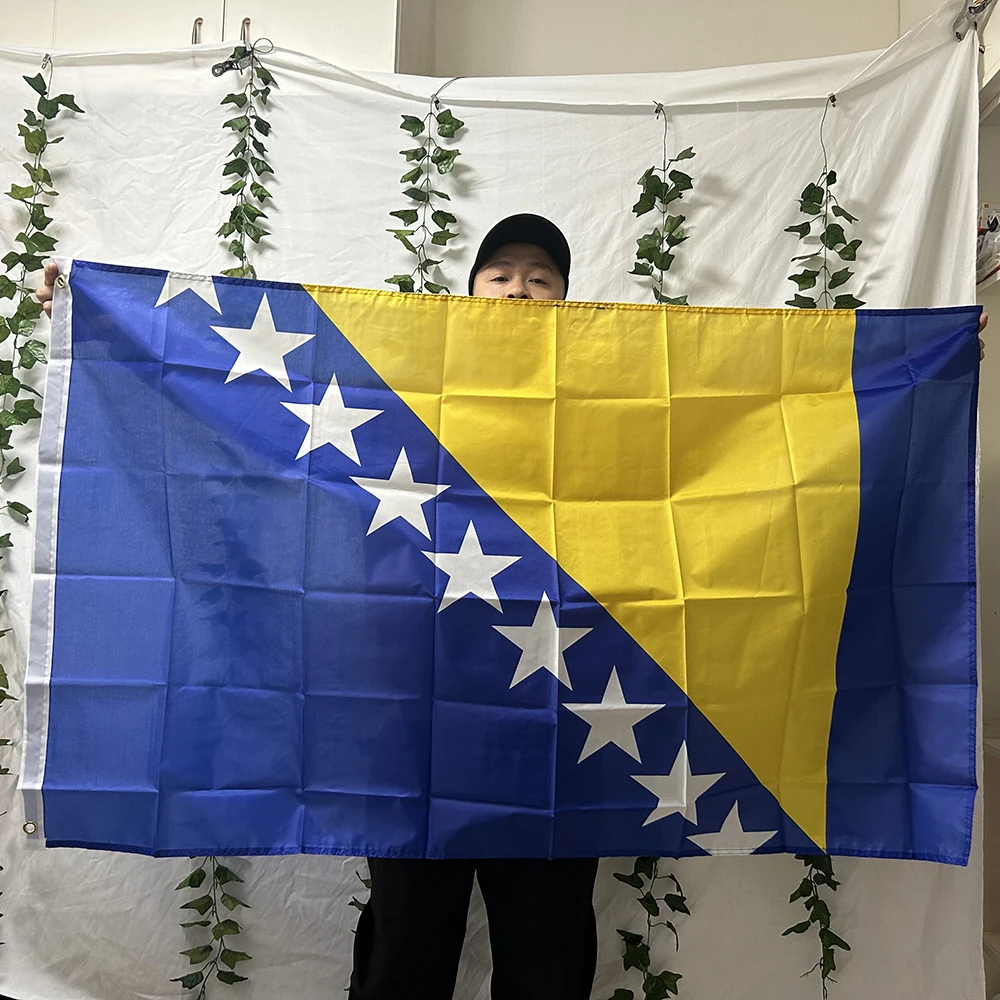 （TIKI FLAG）Bosnia and Herzegovina Flag 3x5fts  90x150cm polyester hanging Bosnia and Herzegovina Flag for home decoration