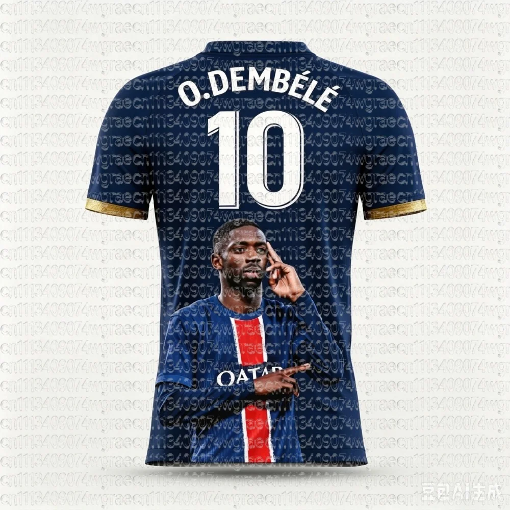 Dembele Style Sommer 3D-gedrucktes Familienkleidungs-Fußballtrikot-T-Shirt, schnell trocknend und atmungsaktiv, geeignet für den Außenbereich – Detail 10