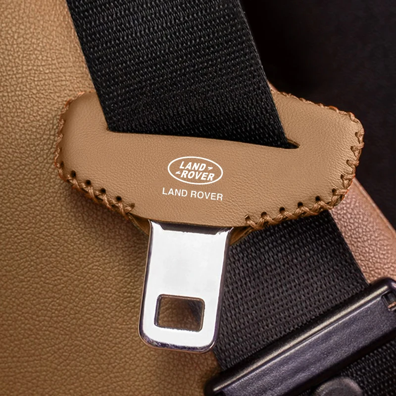 2pcs Leather Car Safety Seatbelt Buckle Anti-scratch Protective Cover For Land Rover Freelander L2 LF Discovery 3 Range Rover 2