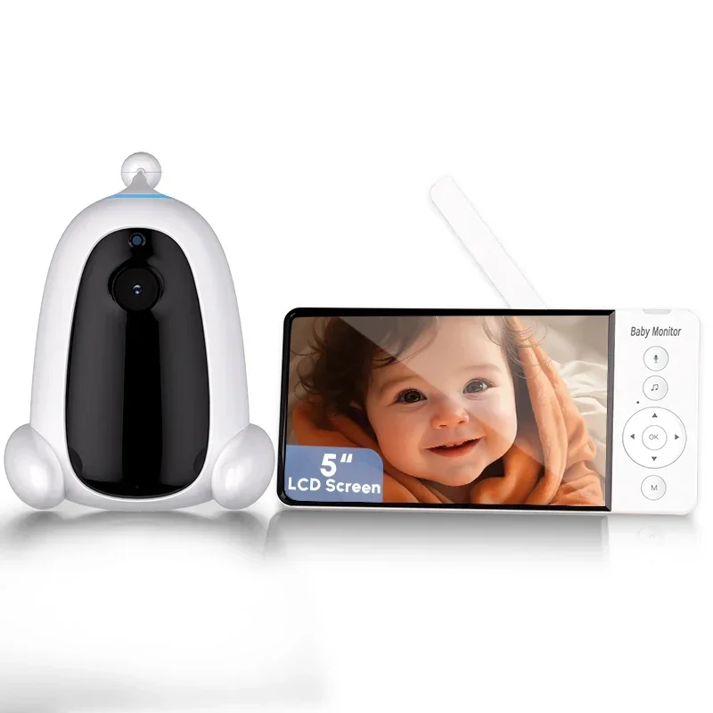 2024 Cute Portable 5-Inch Smart Wireless Mini Baby & Pet Video Monitor Electronic Security Camera Cute & Convenient