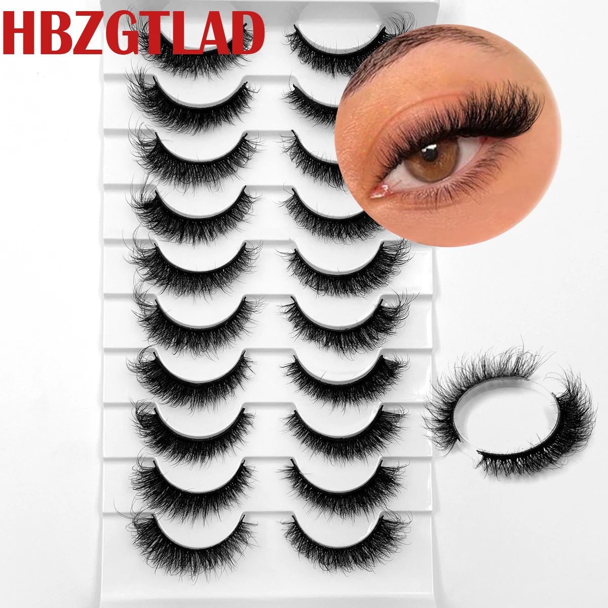 Nuovo 10 paia di ciglia visone 3D ciglia finte trucco morbido soffice e spesso visone arrotolato a mano falso eyeliner ciglia finte naturali