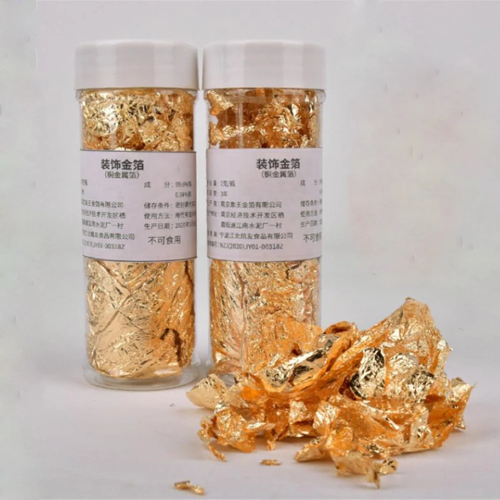 1 Box Glitter Nail Art Foil Paper Makeup Jewelry Irregular Shiny Foil Leaf Gold Flakes Nails DIY Stickers Manicure Decoration