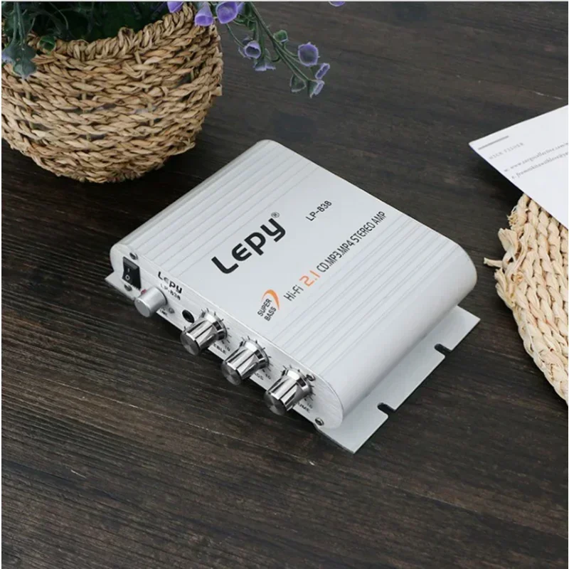 LP-838 Mini Audio HiFi Bluetooth Compatible Power aqD Amplifier, Tpa3116 Digital Amp, 50W * 2, Home Audio Car