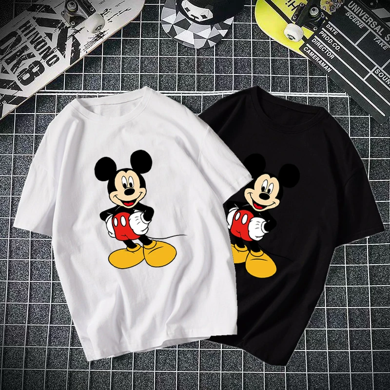 

Disney 2025 Summer New Mickey Mouse Print Trendy Brand Men's and Women's Street Short-sleeved Top Boys and Girls T-shirt