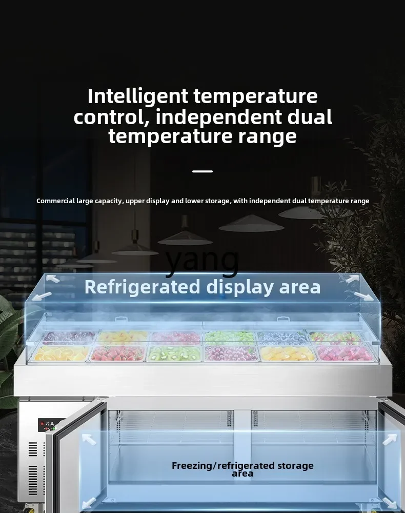 CX fruit fishing display cabinet spray refrigerated salad table slotted commercial fresh-keeping cabinet