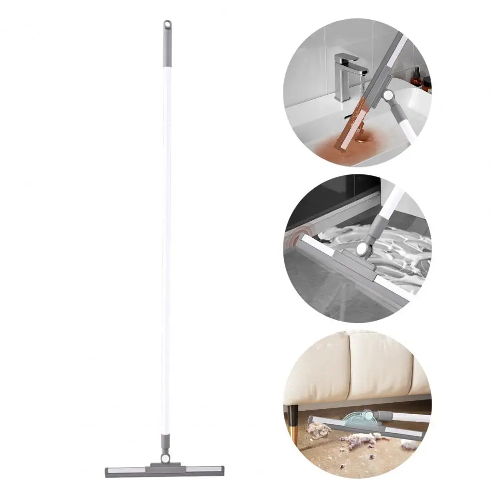 Adjustable Length Floor Pole Rotating Floor Broom with Long Handle Rubber Squeegee for Tile Glass 180 Degree Rotating Head Broom